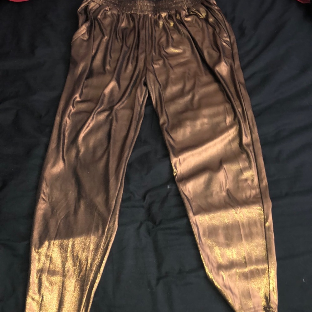 Vintage Shiny bronze pants